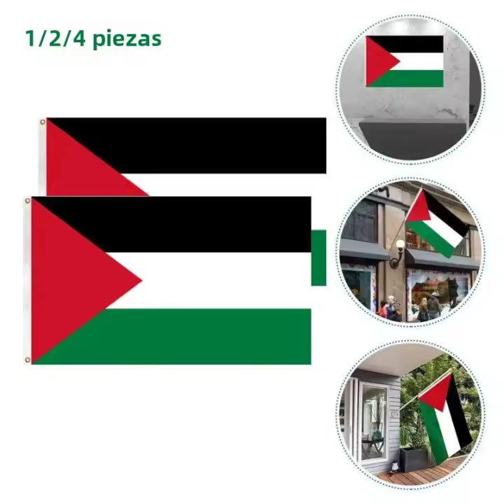 Bandera De Palestina Grande 150x90cm De Alta Calidad Poliéster Para Decoración Fiesta Del Día Nacional De Palestina - 1