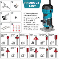 Fresadora de Madera Eléctrica 800W Profesional - Enrutador Multifunción para Tallado/Fresado/Ranurado, 30000 RPM con 6 Velocidades Ajustables (Incluye Guías y Brocas) - details 2