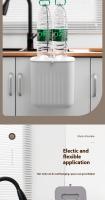 Cesta De Papel Ecológica Con Tapón De Doble Acción Y Asa De Silicona Montada En La Pared Para Almacenamiento Doméstico - details 3