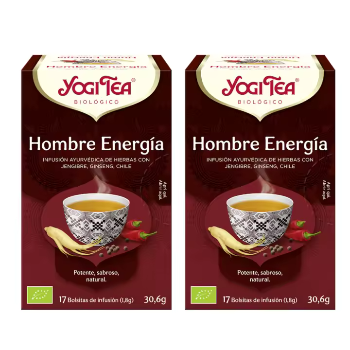 Té Hombre Energía | Packs 2 |  Yoga fácil para purificarse | 17 bolsitas de infusión | YogiTea - 1