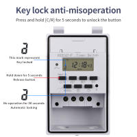 Interruptor De Tiempo Digital Automático Con Caja Impermeable Para Exterior 168 Horas Semanal 7 Días Programable 220V 30A - details 6