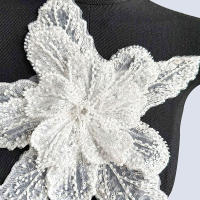 1PC Parche Bordado De Flores Colorido 3D Con Lentejuelas Y Encaje Para Ropa Aplicaciones De Tela Bordadas Con Diamantes Tamaño 28cmx30cm - details 4