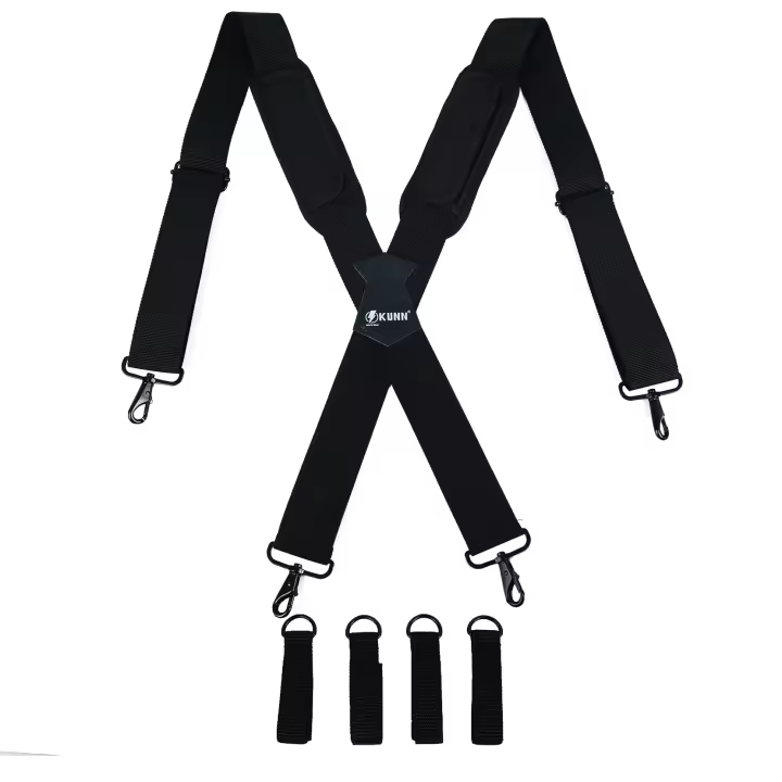 Cinturón De Herramientas KUNN Hi-Vis Con Resaltos Reflectantes De Seguridad Pesada Suspensión De Hombro Desmontable 4Pcs Anillos Para Banda De Herramientas Unisex Material De Poliéster - 1