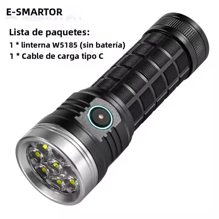 Linterna Táctica Recargable Super Brillante De 8 LED Con 5 Modos De Iluminación 4000 Lumen Impermeable Para Camping Y Senderismo - 1