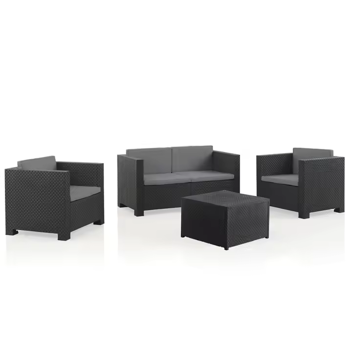Conjunto de jardin/terraza de 2 sillones+1 sofa+1 mesa. diva tropea grafit sp berner 8410474550017 75379 SP BERNER - 1