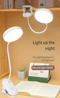 Lámpara De Mesa Portátil USB Con Clip Luz Nocturna De Lectura LED Táctil 3 Modos De Dimming Protección Ocular Recargable Y Enchufe - details 4