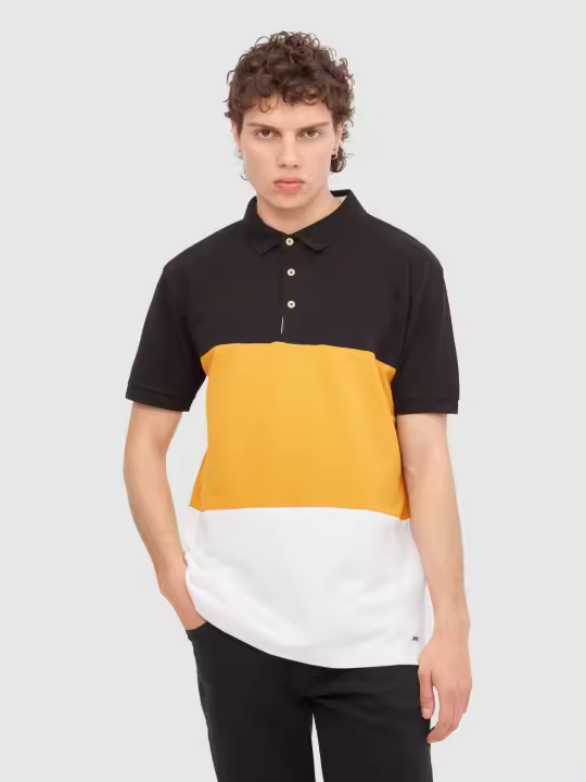 Polo color block de algodón 100%, cómodo y transpirable, con corte recto y cuello clásico abotonado INSIDE - 1