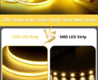Tira De Luz LED COB Alta Densidad Flexible Para Decoración De Habitaciones Y Backlight 3000-6000K Dimmable DC 12V 24V Tape Ribbon LED - details 1
