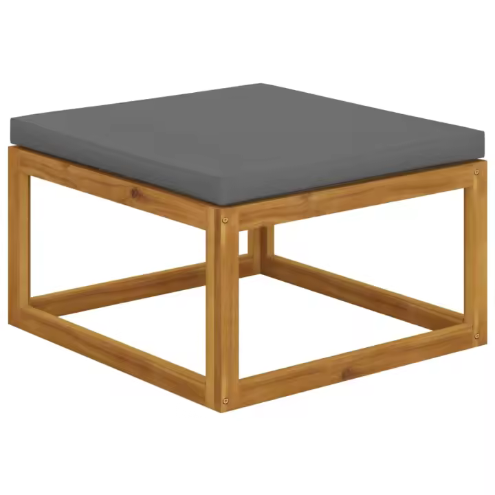 Reposapiés con el algodón gris Oscuro Madera maciza de Acacia - 1