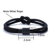 Pulsera De Hilo Tejido a Mano Con Nudo Infinito Y Símbolos Ucranianos Para Hombre Cierre Magnético Pulsera Masculina Cordón - details 3