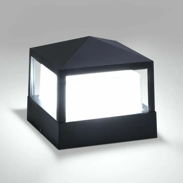 Lamp d Potea Lamp Pilie Portai Lamp D'exterieu Lumier columna Vill IP6 etanch Aluminu Jardi Paysag pelous puerta clotur entrad Lumier Blan Froi [Clas energetiqu  ++] - 1