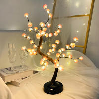 Lámpara De Árbol LED Con Flores Rosa Iluminación Nocturna Con Pilas O USB Para Decoración De Habitaciones Oficinas Y Fiestas Regalo De Bonsái Artificiales - details 3