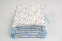 LALA - Juego de ropa de Cama para Cuna de Bebe, barandilla Anticolisión de Algodón de dibujos animados, Conejo Azul 30*30*6, extraible y lavable. - details 3