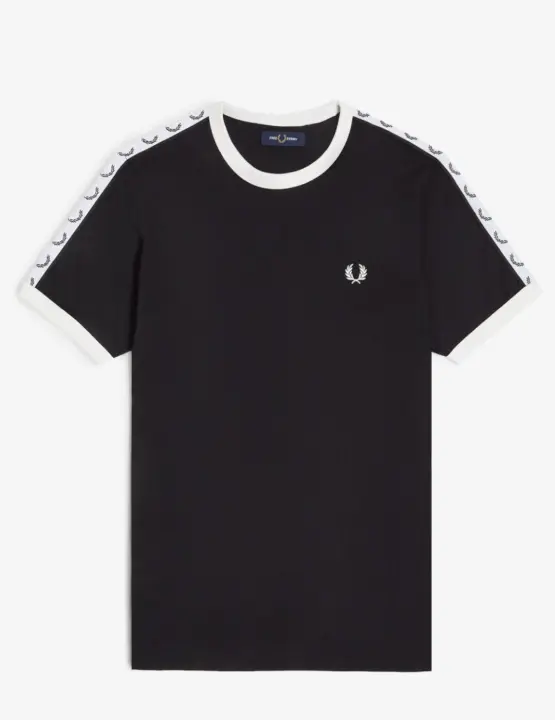 Camiseta Fred Perry M Taped Ringer negro para hombre - 1