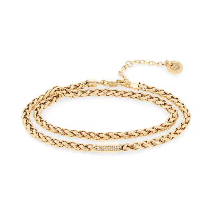 Pulsera Doble Acero IP Dorado y Circonitas 2780876 - 1