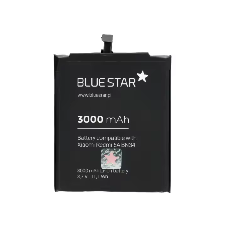 BLUE STAR ⋆ Batería compatible con XIAOMI REDMI 5A ⋆ Referencia BN34 ⋆ Capacidad 3000 mAh ⋆ Repuesto duradero ⋆ Rendimiento fiable ⋆ Envío desde España - 1