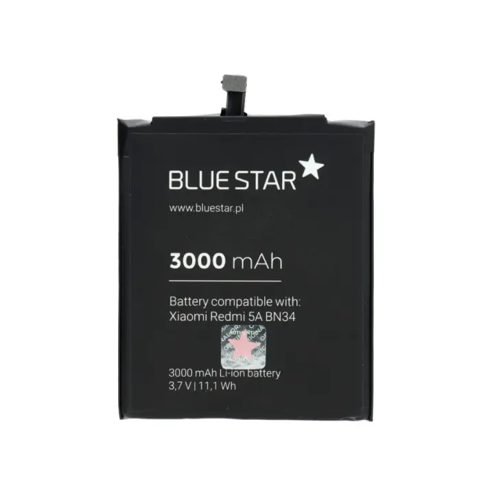 BLUE STAR ⋆ Batería compatible con XIAOMI REDMI 5A ⋆ Referencia BN34 ⋆ Capacidad 3000 mAh ⋆ Repuesto duradero ⋆ Rendimiento fiable ⋆ Envío desde España - 1