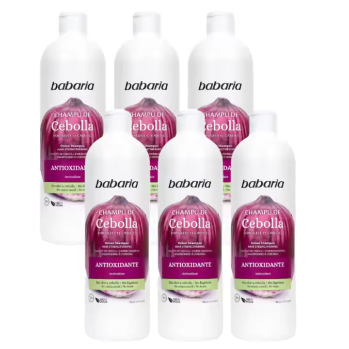 Babaria Champú de Cebolla 700ml Pack 6 Unidades – Estimula Crecimiento y Fortalece el Cabello - 1