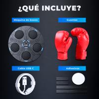 JUPPLIES Kit Maquina de Boxeo Musical para Pared – Kit con Guantes, Luces LED, Bluetooth, Instalación sin Agujeros - details 1