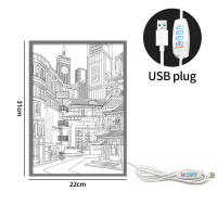 Lámpara De Noche LED Anime Vistas De Ciudad Bonitas Con Pintura HD Fosa Estrecha USB Con Enchufe Dimmer Decoración Romántica Para El Hogar - details 7