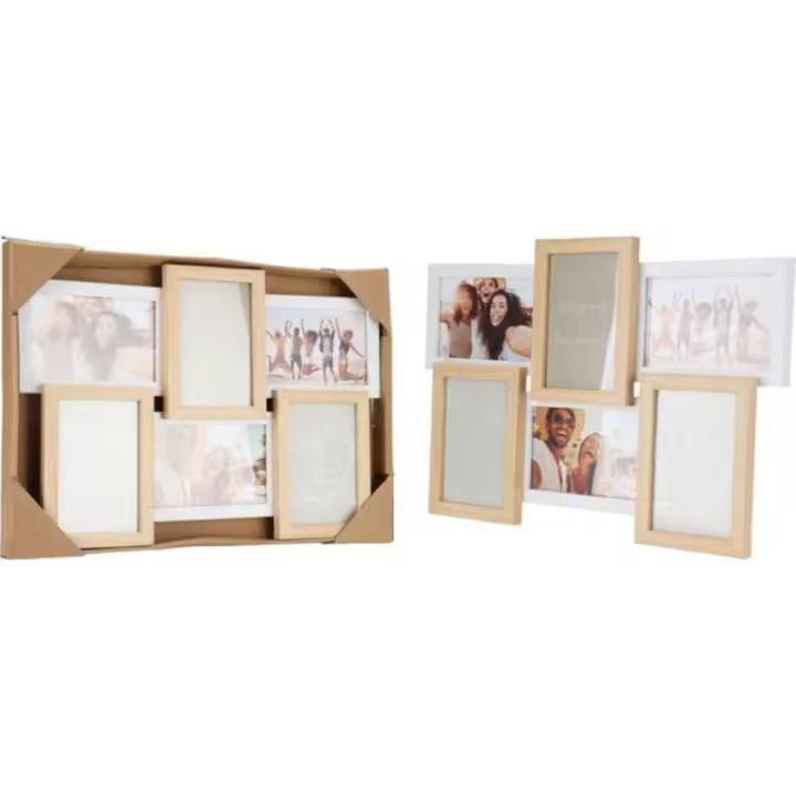 6 marcos de fotos de alta calidad para decoración del hogar.44,5 x 31 x 3 cm, MDF, 6 x 10 x 15 cm - 1