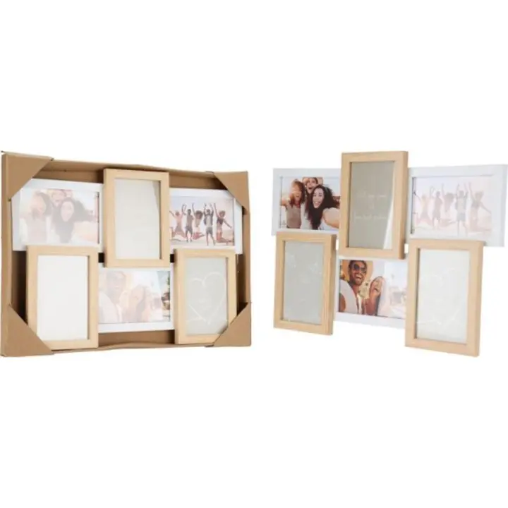 6 marcos de fotos de alta calidad para decoración del hogar.44,5 x 31 x 3 cm, MDF, 6 x 10 x 15 cm - 1