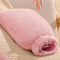 Calentador De Mano Suave Para Invierno Bolso De Agua Caliente De Peluche Grande Reutilizable 2000/1000ml Almohadilla Calefactora Para Hombro - details 5