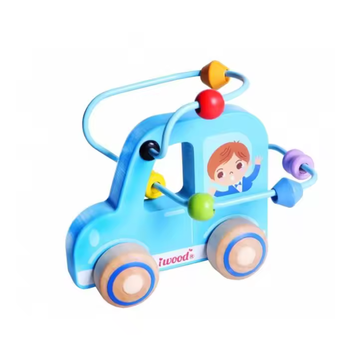 Iwood Laberinto 3D Coche de Madera para Bebé Estimulación Sensorial - 1