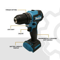 Makita DDF485 LXT Taladro De Martillo Compacto Y Cordless 18V Herramienta Eléctrica Recargable Con Motor Brushless Para DIY En El Hogar - details 2