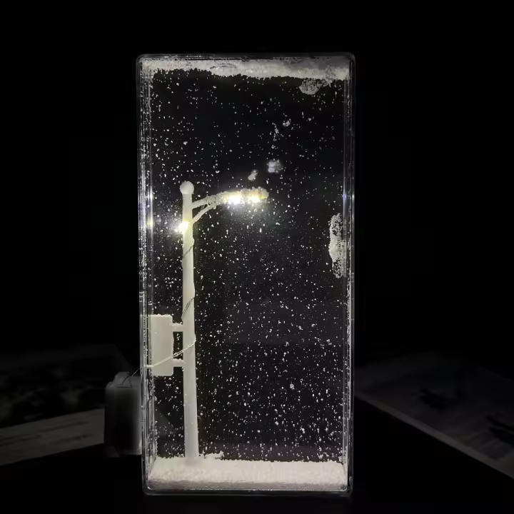 Lámpara De Noche Escena De Nieve Hecha a Mano Luces De Navidad Decoración De Escritorio Artesanías Luz De Calle Para Niña - 1