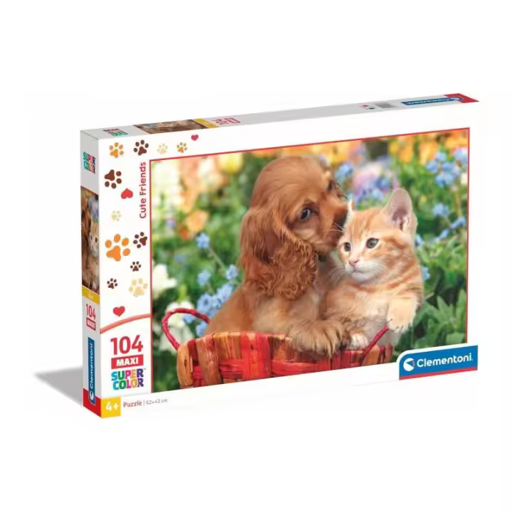Rompecabezas Maxi 104 Piezas Gatito y Perro - Clementoni - 1