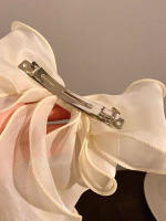Pinza Para El Cabello De Organza Blanca Con Lazo Flotante Para Mujeres Y Niñas Material De Raya Accesorio De Cabello De Alta Calidad - details 12