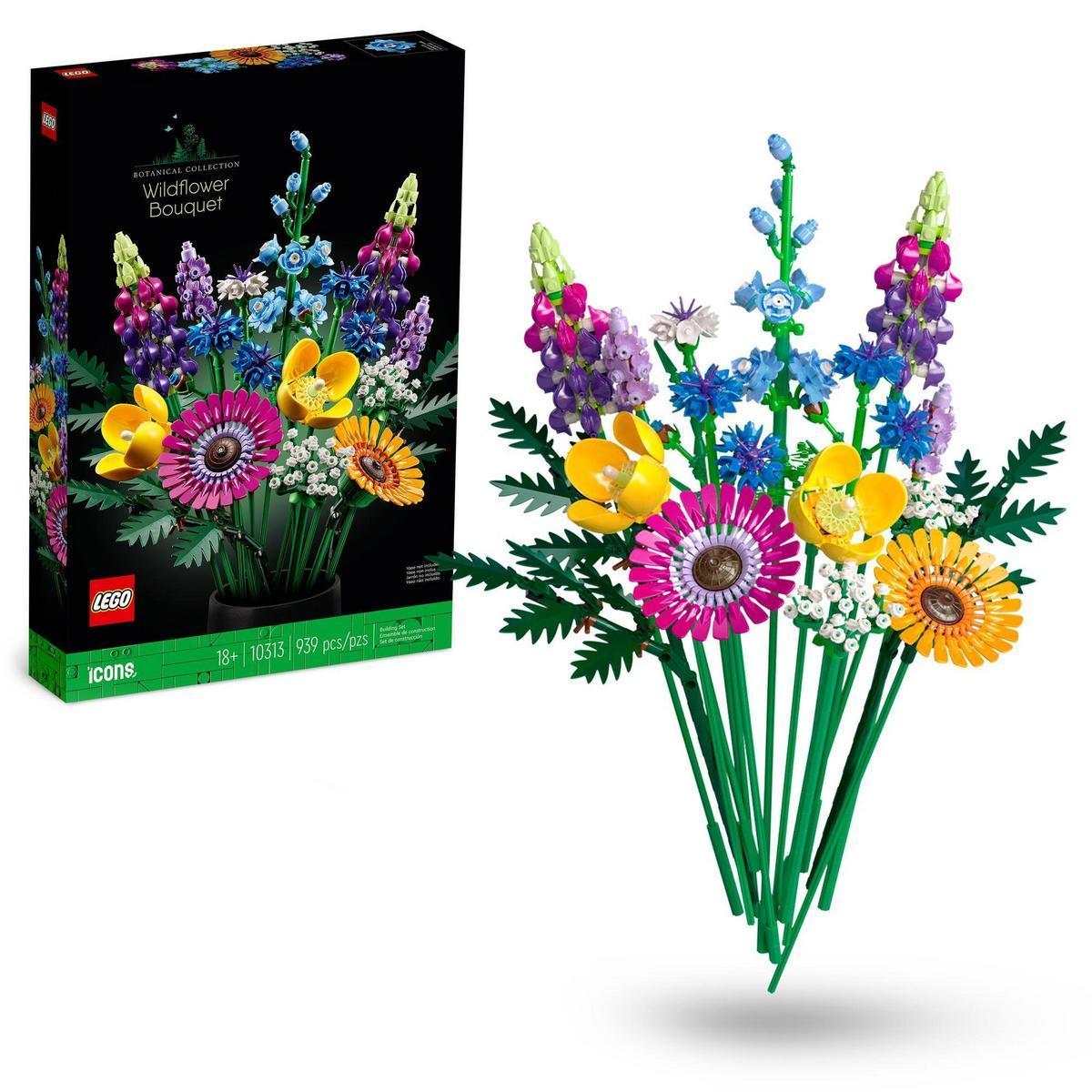 LEGO 10313 Icons Ramo de Flores Silvestres Set de Construcción (939 Piezas)
