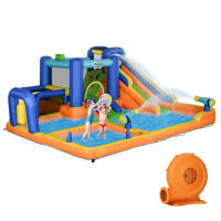 Outsunny Castillo Hinchable Infantil 7 en 1 Castillo Hinchable para Niños con Tobogán Piscina Muro de Escalada Inflador y Bolsa de Transporte 430x420x200 cm Multicolor - details 0