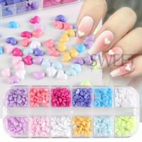 12 Grillas De Corazones Para Arte De Uñas Transparentes Piedras De Resina Joyería De Perlas Decoración De Manicura Rhinestone - details 11