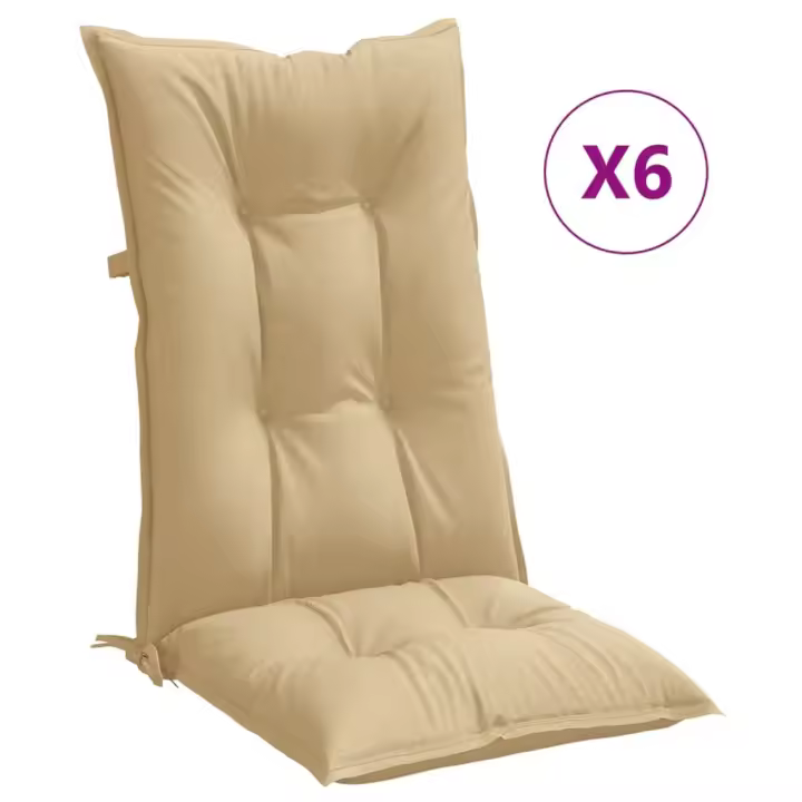 Fundas Silla respaldo High 6 UDS Canvas beige melange 120x50x7cm - 1