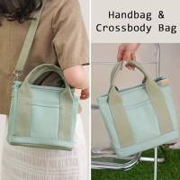 Canvas Handmade Tote Bag with Compartments and Zipper, Women's College School Work Travel Multifunctional Shoulder Bag Green - Smal - details 3