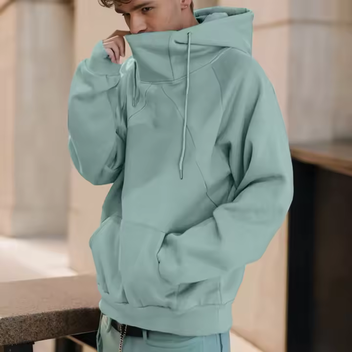  Sudadera De Cuello Alto Para Hombre Con Capucha Abrigo Casual De Otoño E Invierno Suéter Suelto Para Pareja Chaqueta De Capucha Para Primavera Y Otoño - 1