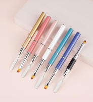 1pcs Brocha De Uñas Doble Final Para Arte De Uñas Acrílico UV Extensión Flor Pincel Borrador Espátula Herramientas De Manicura - details 0