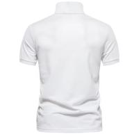 MOV-Camiseta POLO bordada con ciervo de algodón 80% de talla europea de alta calidad para hombre, camiseta básica de manga corta con solapa de color sólido para hombre，Manga corta lavada en color sólido suelto de alta calidad - details 8