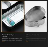 Caja De Almuerzo De Acero Inoxidable 304 Para Adultos Y Niños Escuela Oficina 1/2 Capas Microwaviable Portátil Contenedores De Alimentos Con Cuadrícula Bento - details 7