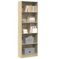 vidaXL Estantería de madera de ingeniería 60x24x176 cm en color Gris hormigón/Gris sonoma/Blanco y más | almacenamiento funcional diseño moderno para baño dormitorio sala - details 4