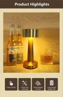 Lámpara De Mesa LED Retro Con Toque Metálico Recargable Luz De Ambiente Para Dormitorio Y Barra Decorativa Nocturna Ajustable - details 8