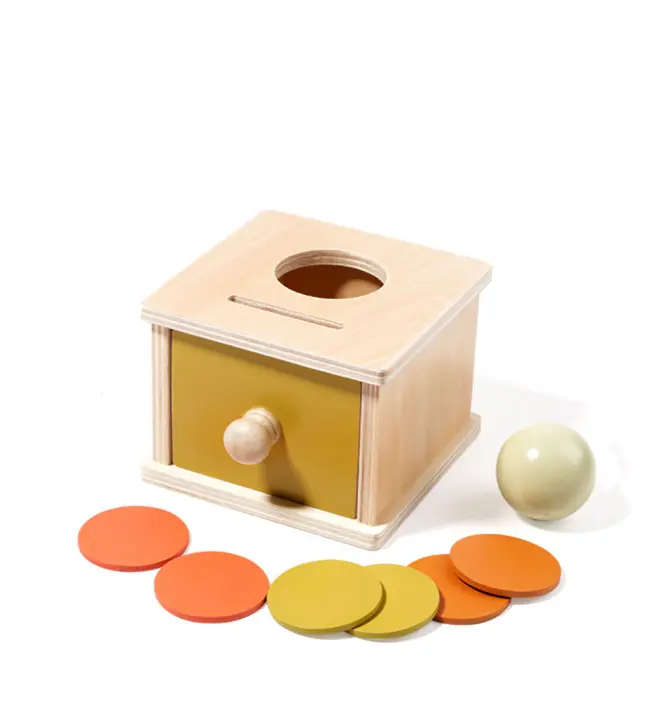 Juguetes De Madera Puzzle 2 En 1 Caja De Moneda Casa Juego De Objetos Permanencia Martillo Caja Caja De Bola Macarón Caja De Bola Batería Caja De Cajón - 1