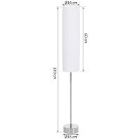 HOMCOM Lámpara de Pie Moderna para Dormitorio Estudio Salón (2 E27 Bombilla) Interruptor de y Bajo Consumo con Base de Acero Inoxidable 120 cm Blanco - details 2