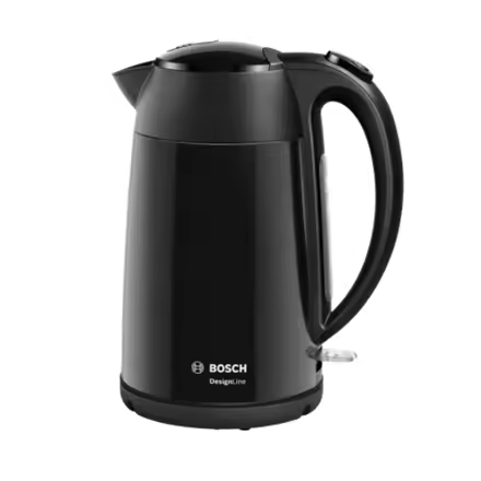 Bosch |   Hervidor de agua |   DiseñoLine TWK3P423 |   Eléctrico |   2400 vatios |   1,7 litros |   Acero inoxidable |   Base giratoria de 360° ° |   Negro azabache pulido - 1