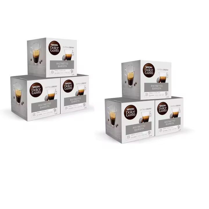 NESCAFÉ Dolce Gusto Ristretto Barista- 96 cápsulas, Espresso fuerte, Intensidad 9, Café de tueste intenso (pack  6x 16) - 1
