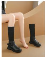 Botas Largas Para Mujer Nuevas De Lana Elásticas Botas Retro Con Suela Gruesa Botas De Rodilla Elegantes Zapatos Para Mujer - details 28