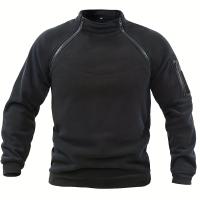 Sudadera Táctica Militar Para Hombre Con Cremallera Y Mangas Largas De Color Sólido Casual Gruesa Para Excursiones Al Aire Libre Otoño E Invierno - details 7