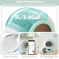 Arenero autolimpiable para Gatos de 65 L, sensor infrarrojo, eliminación de olores y control por App. - details 3